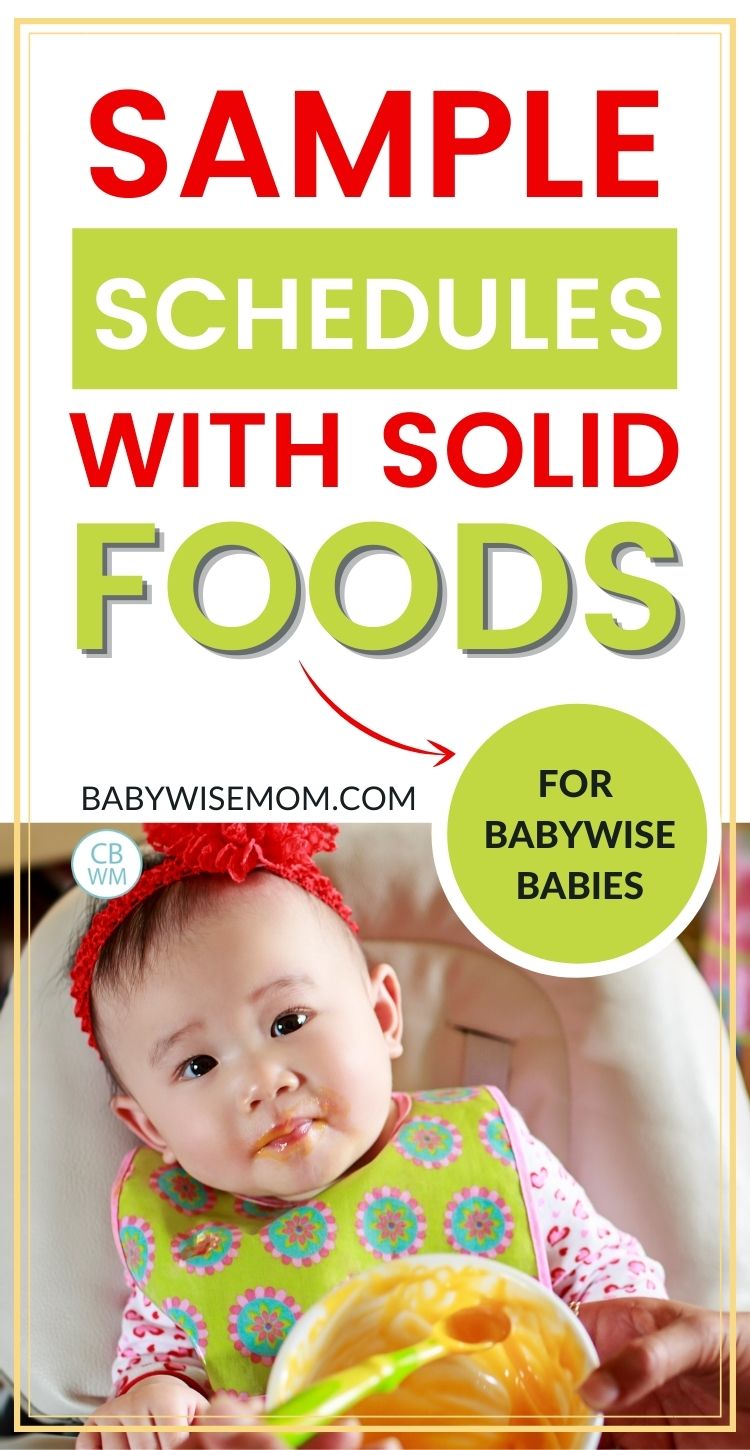 sample baby schedules wih solid foods pinnable image