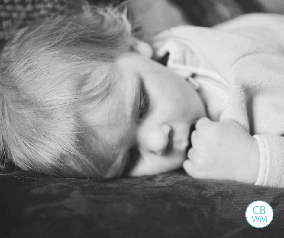 Toddler sleeping and sucking fingers