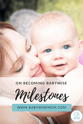 Babywise Milestones you can expect in the first two years when you follow On Becoming Babywise. When to expect sleeping through the night, naps dropped, a four hour schedule, and other milestones.