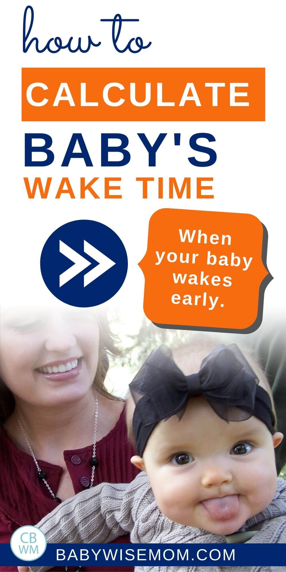 How to calculate baby's wake time when baby wakes early pinnable image