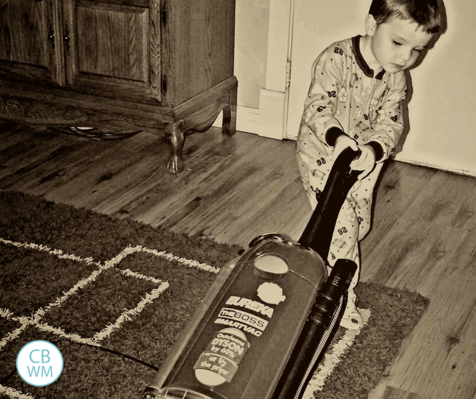 3 year old vacuuming