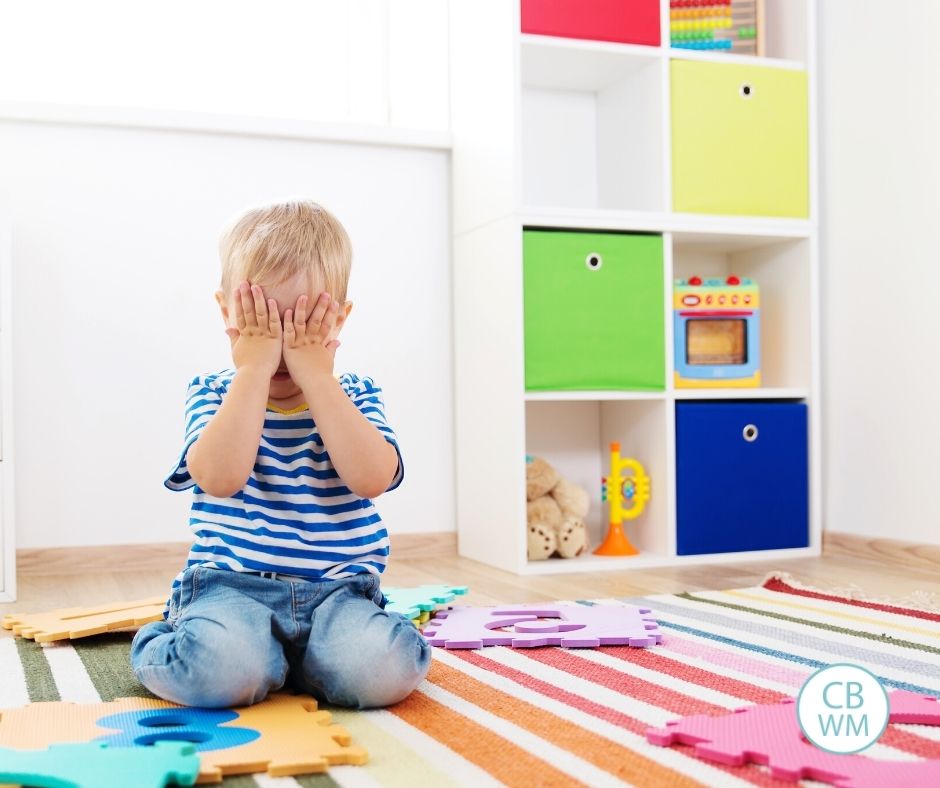 Child crying during playtime