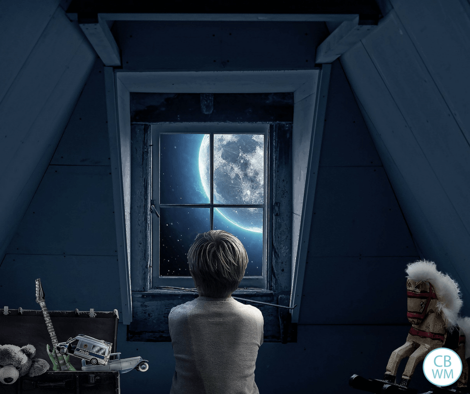 Child looking out the window