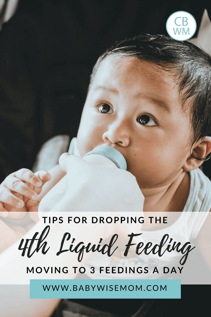 Tips for Dropping the 4th Feeding {Bottle or Breast}. Get ideas for when to drop the fourth feeding and move to three feedings a day. 