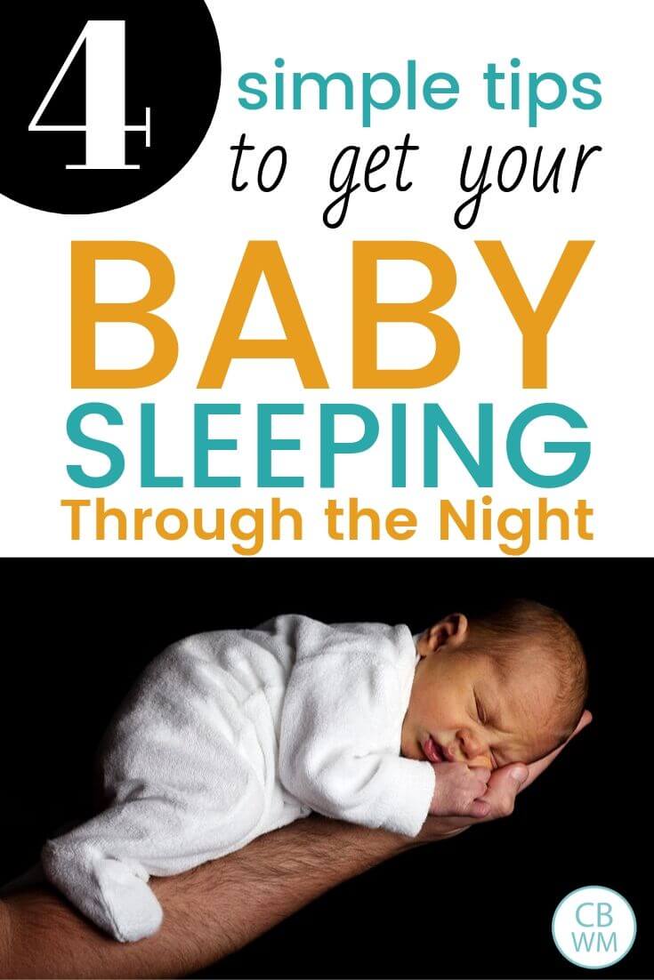 Tips to get baby sleeping through the night Pinnable Image