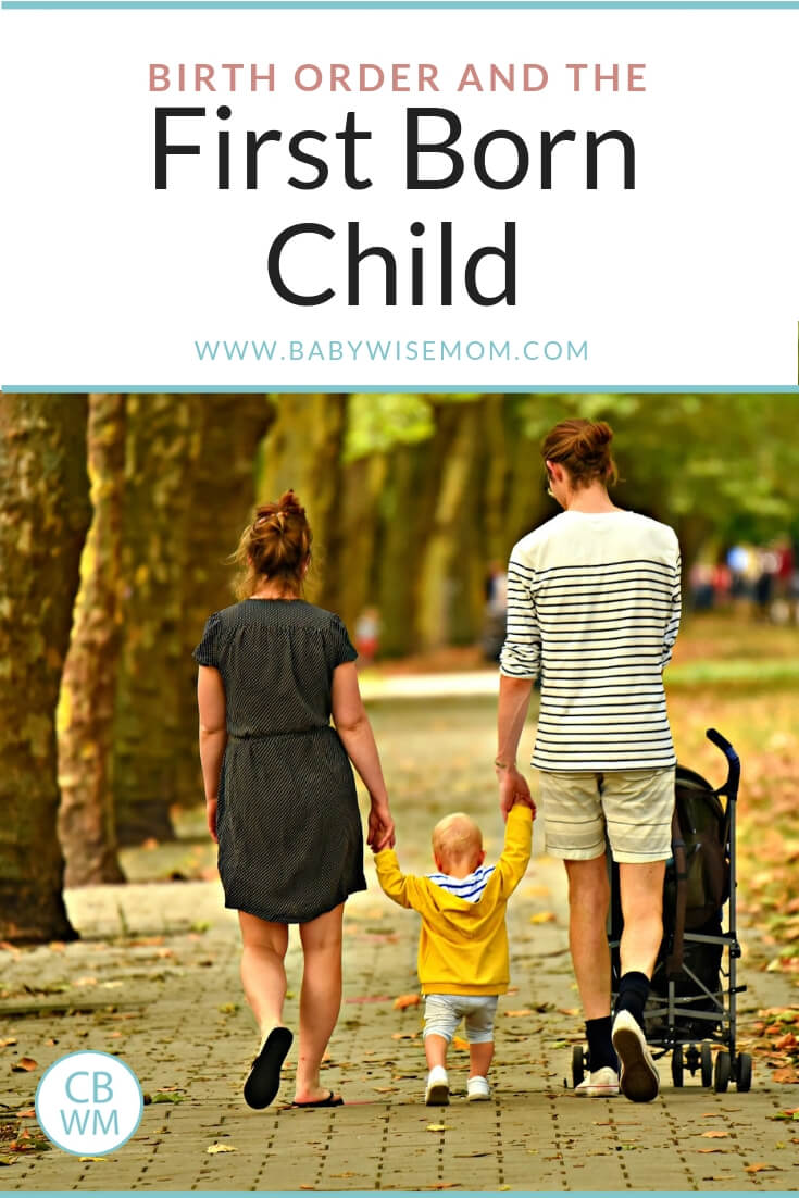 Birth order and the first born child with parents walking with their first born