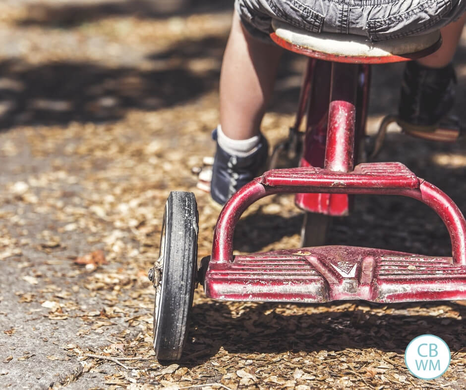 Child riding a tricycle