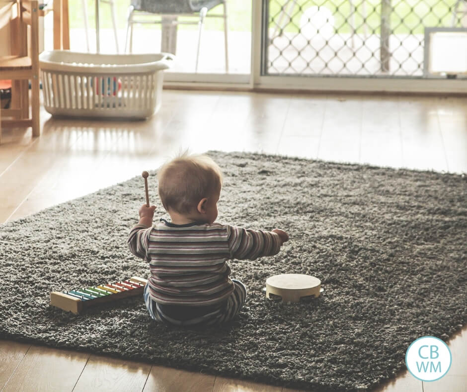 Baby playing with toys