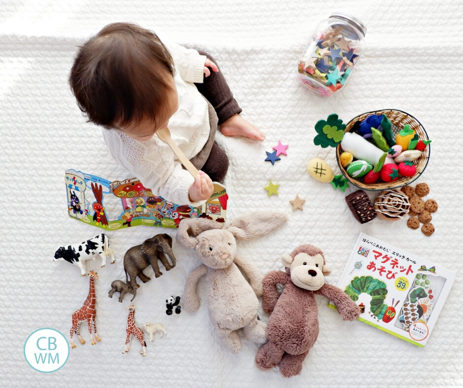 Baby playing with toys