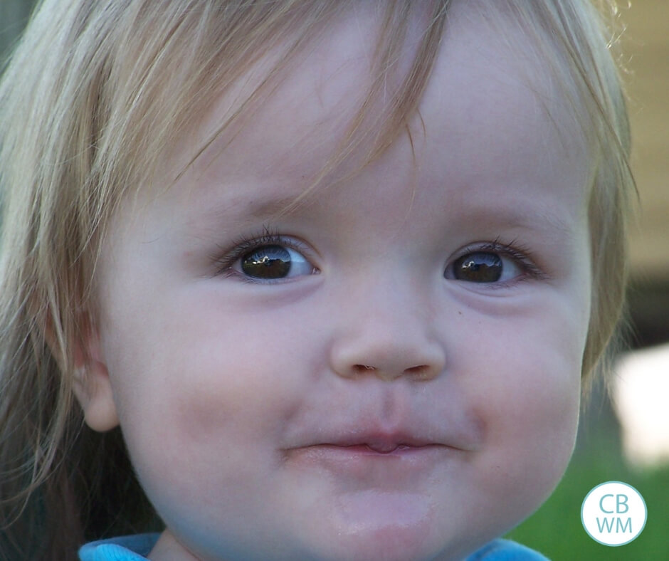 Toddler smiling