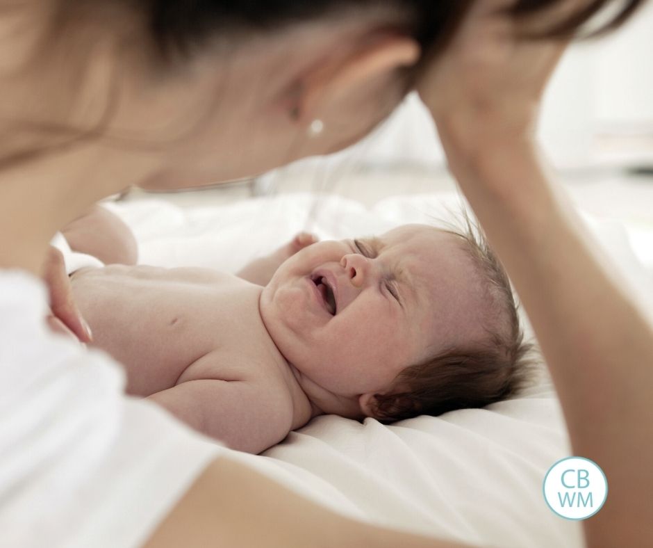 Mom with fussy baby