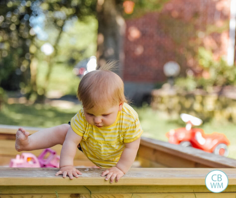 Pretoddler playing in the sandbox