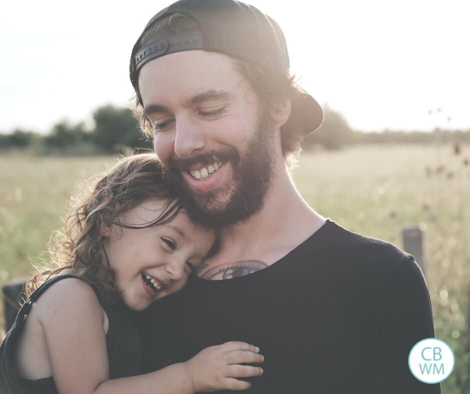 father and daughter hugging