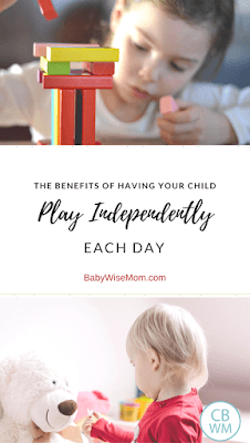 The benefits of having your child play independently each day. Independent play | #playtime