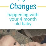 Understanding major changes in your four month old with a picture of a four month old girl in a bouncer