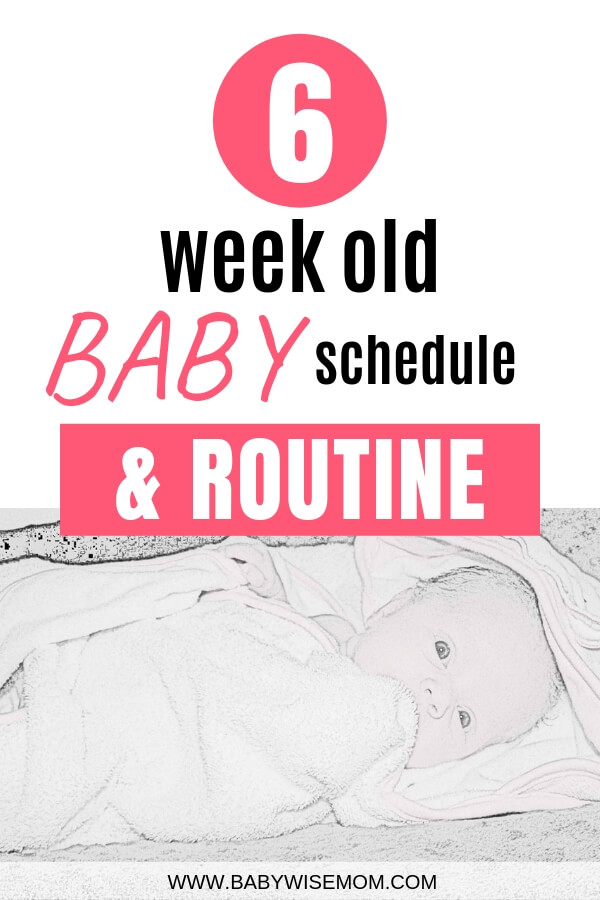 6 week old baby schedule and routine with a picture of a 6 week old baby