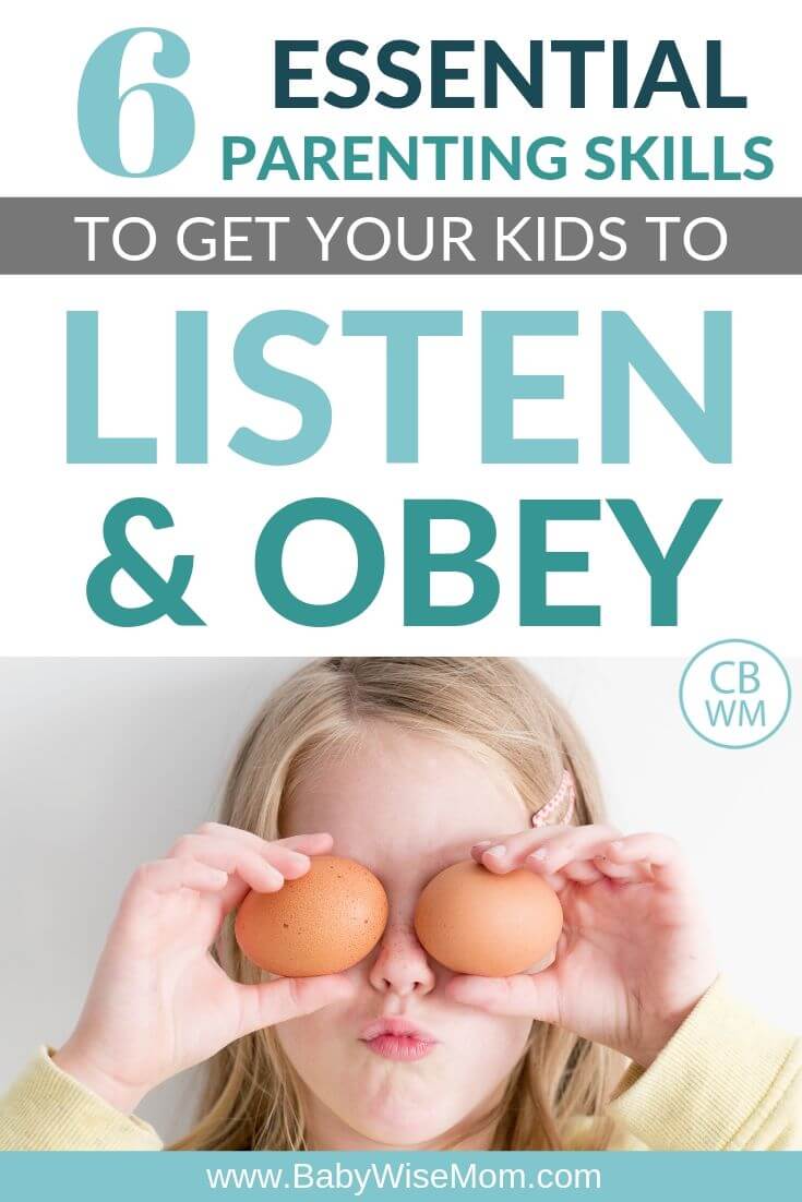 Pinnable image with text about getting children to listen and obey