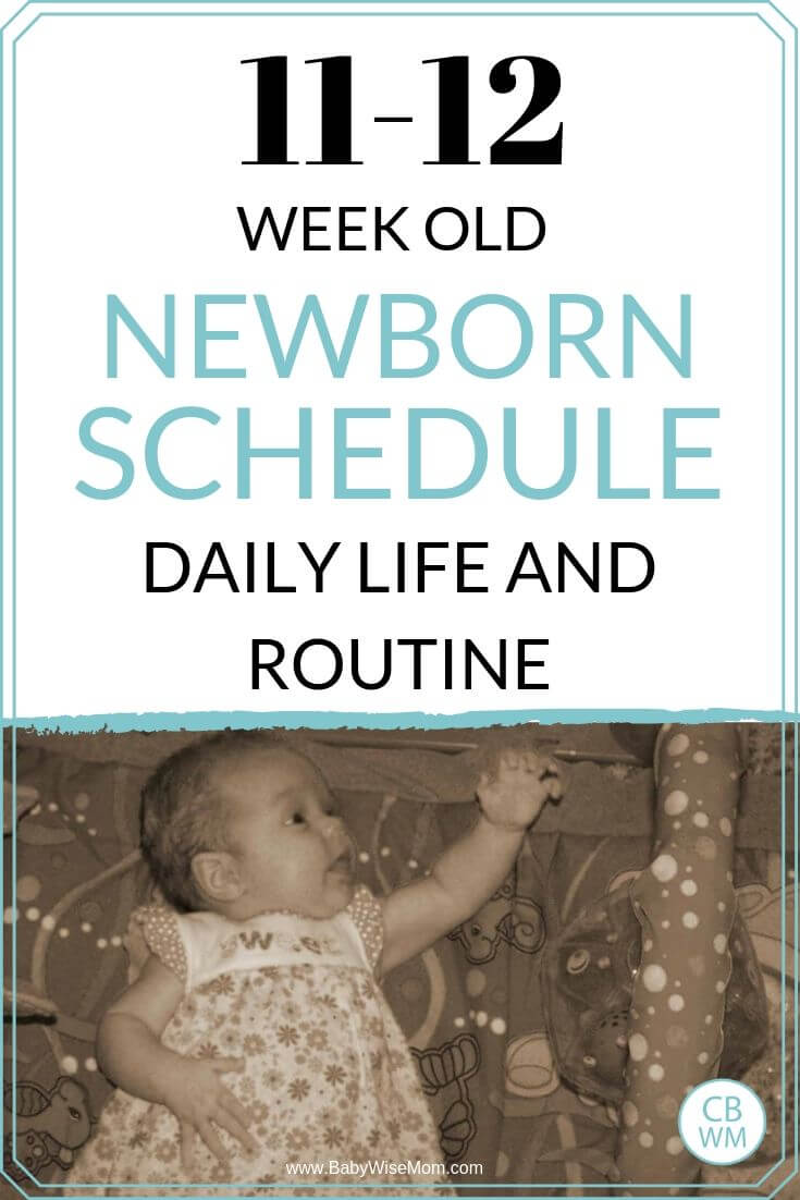 11-12 week old newborn schedule and routine pinnable image