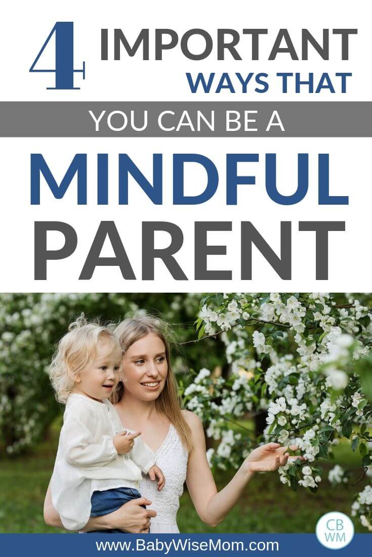 4 important ways that you can be a mindful parent. How to make your job as a parent easier! Included is a list of five parenting types as discussed by the Baby Whisperer so you can get to know yourself. Pinnable image with a picture of a mother and her daughter