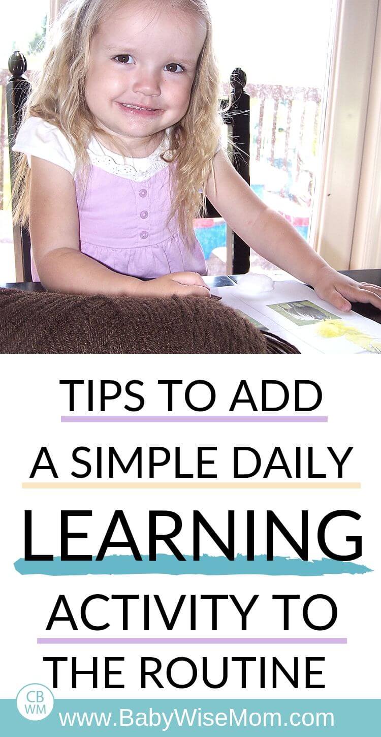 Pinnable image for the post with a picture of a girl doing a learning activity