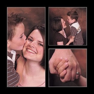 Mother and son photo collage