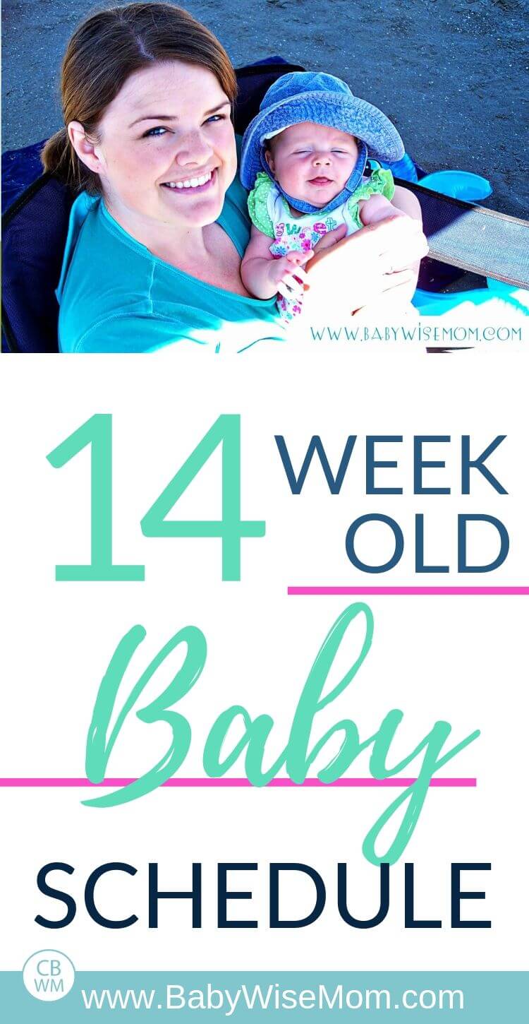 14 week old baby schedule pinnable image