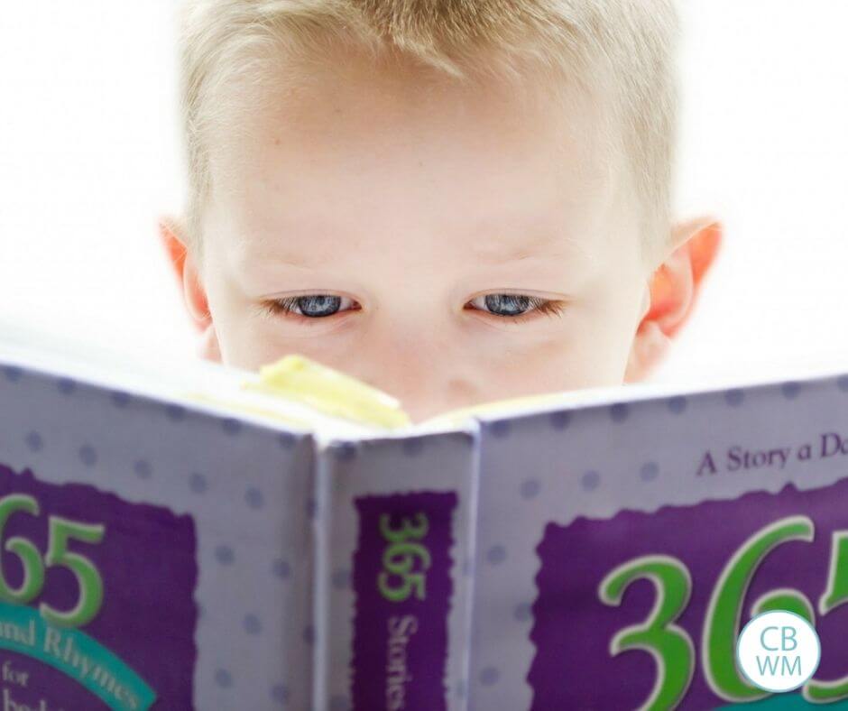 Boy reading a book