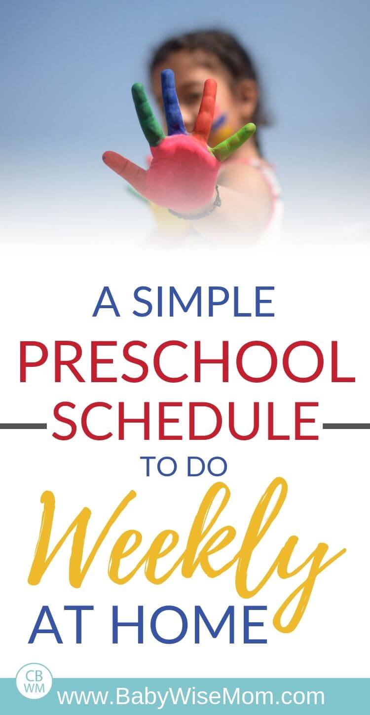 preschool from home weekly schedule Pinnable Image