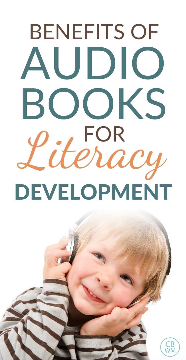 Audio books literacy development benefits Pinnable image