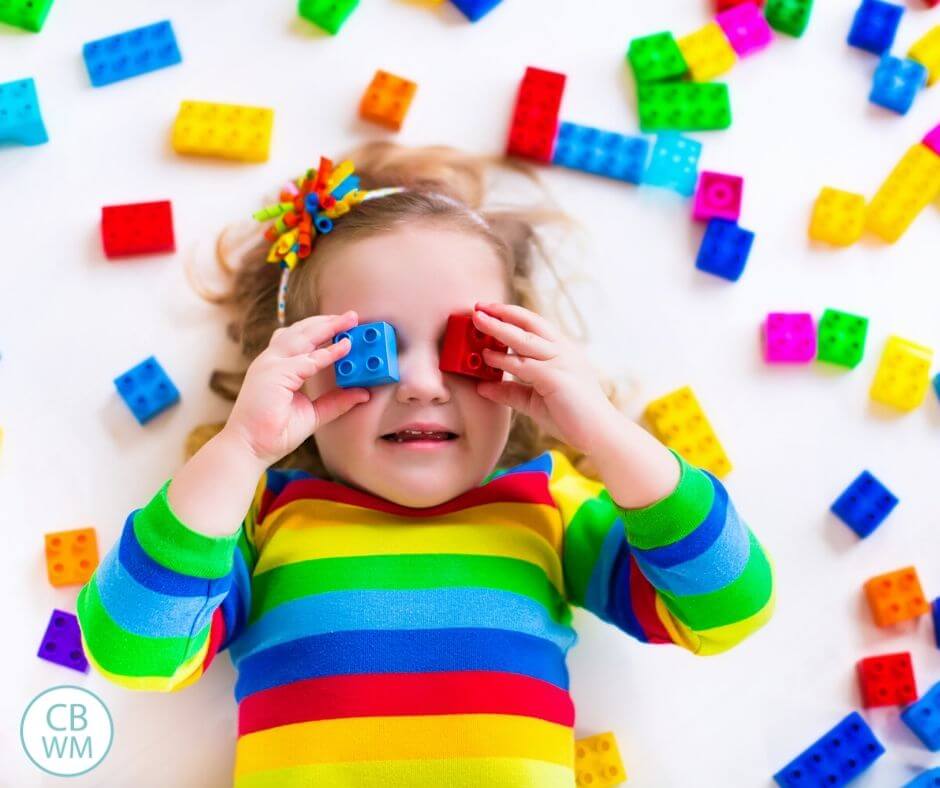 Girl with Duplo LEGOs