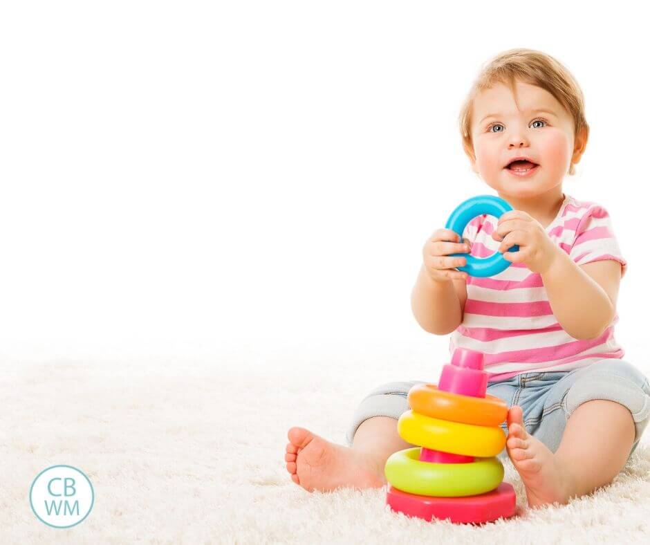 Baby playing with a toy