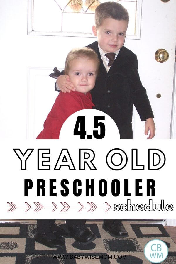 4.5 year old preschooler schedule pinnable image