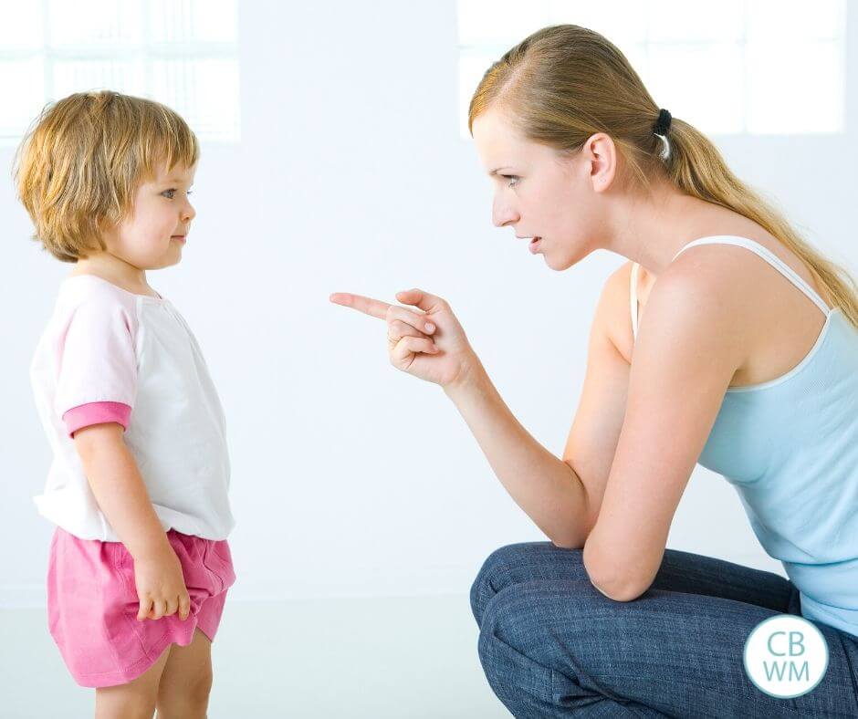 Mother lecturing child