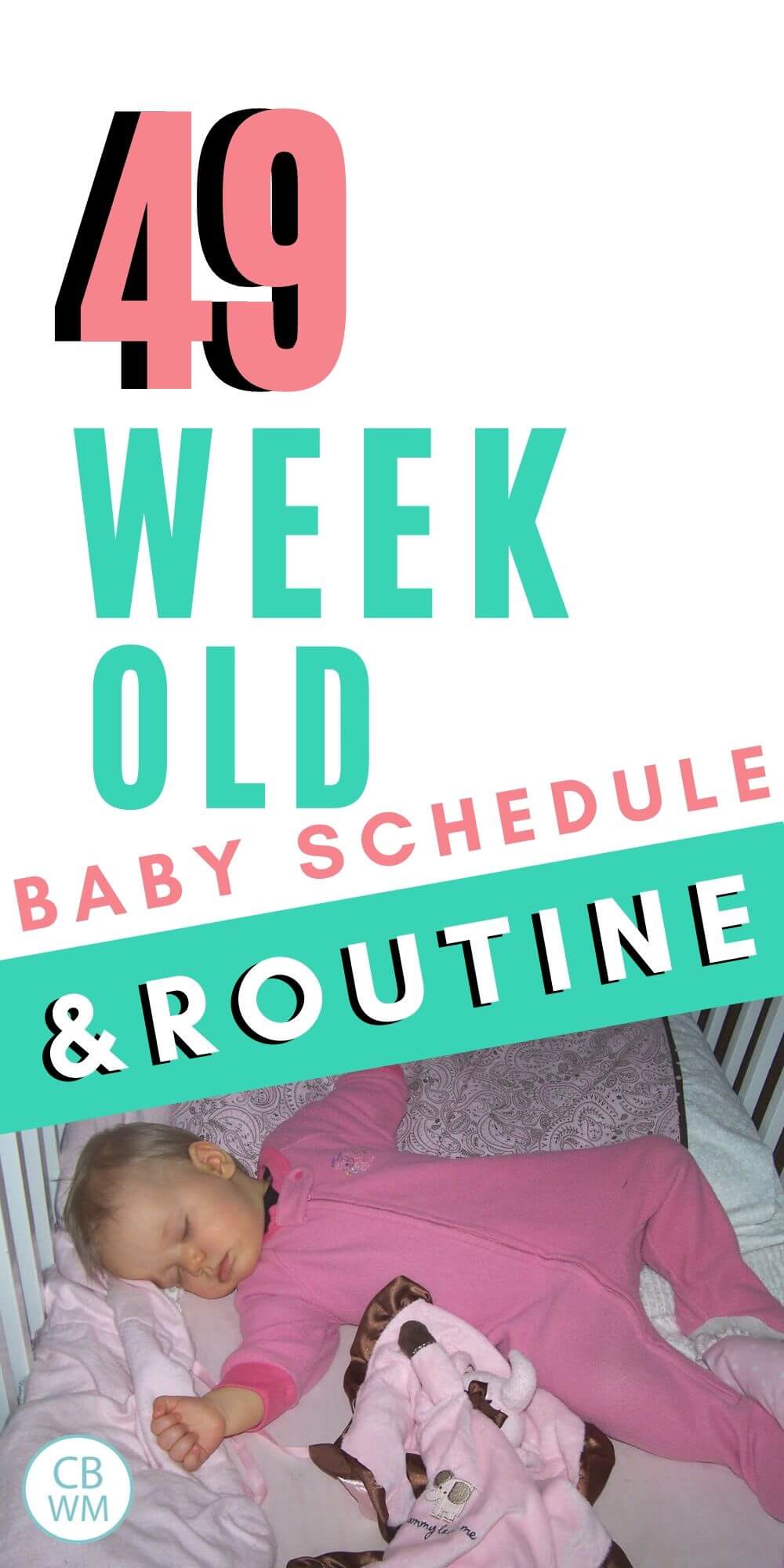 49 week old baby schedule and routine pinnable image