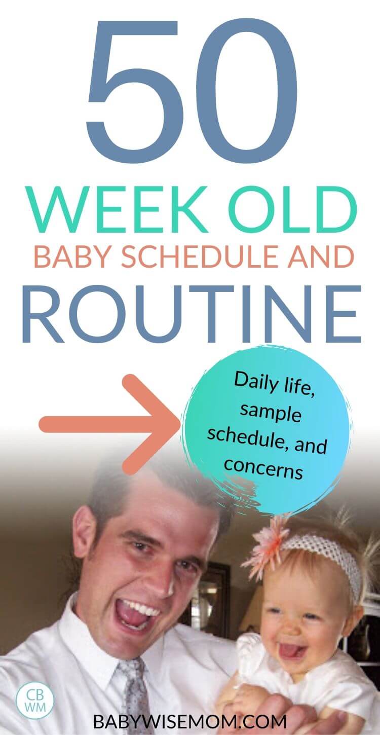 50 week old baby schedule pinnable image