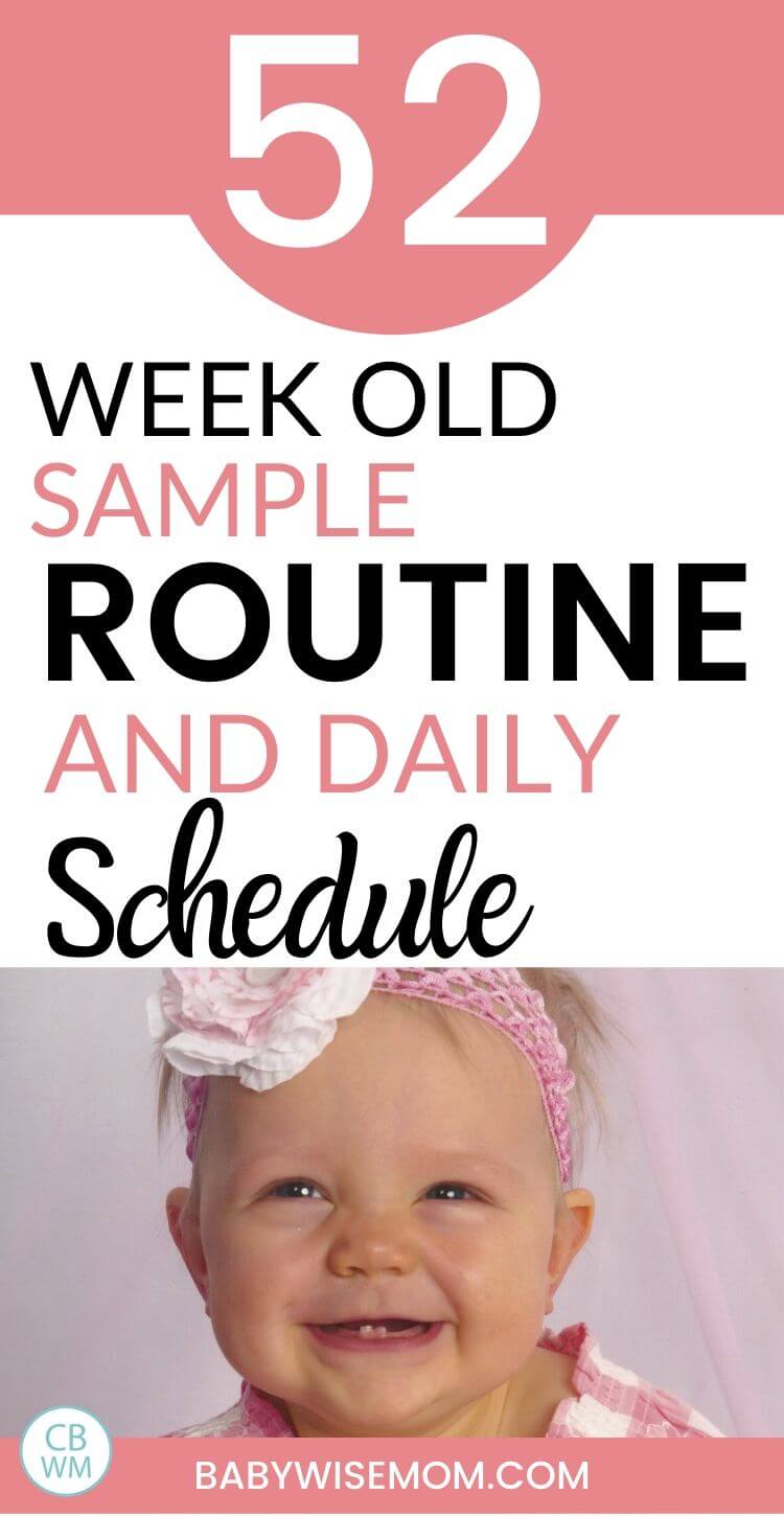 52 week old baby schedule pinnable image