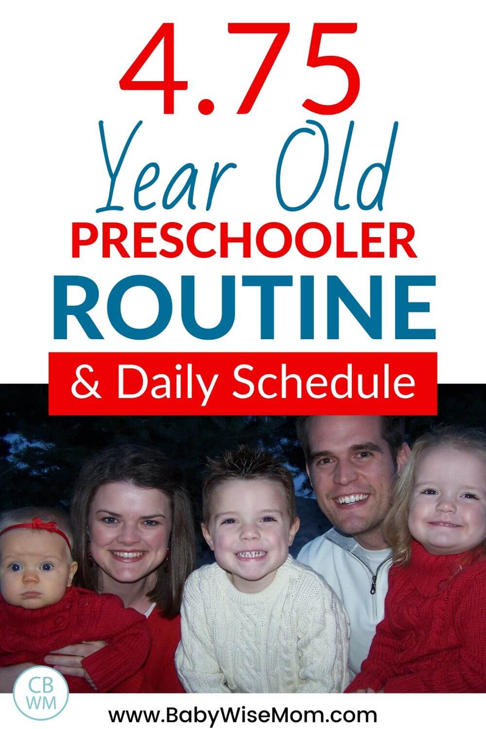 4.75 year old preschooler routine and schedule