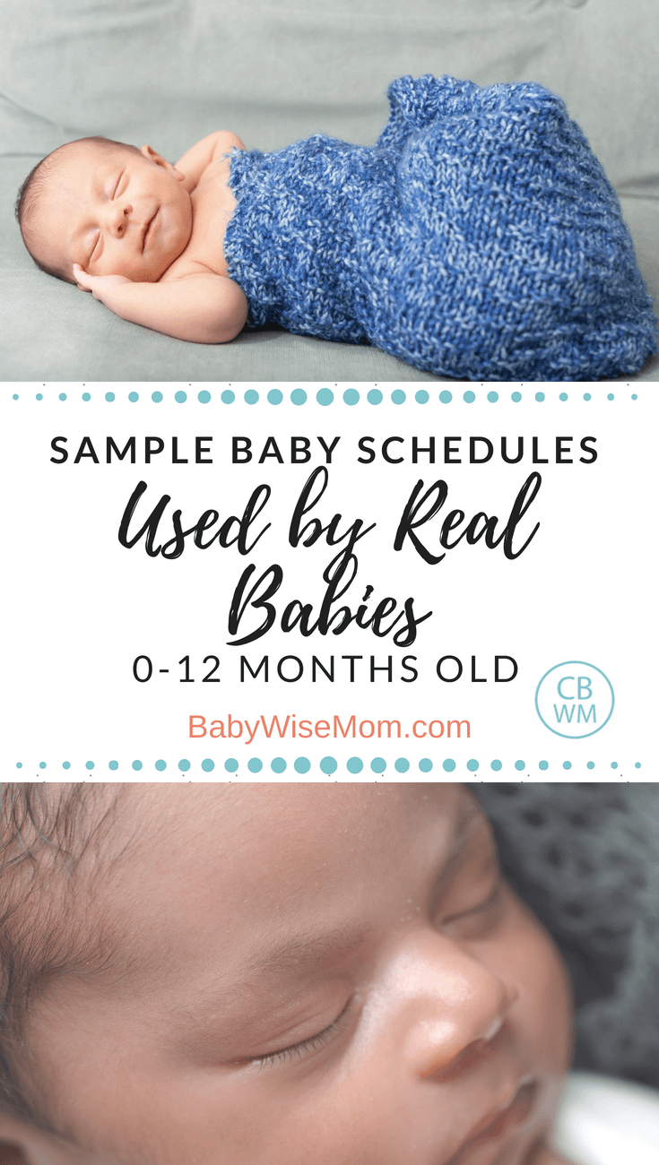 Over 100 sample Babywise schedules for 0-12 month olds. Baby sleep schedules.