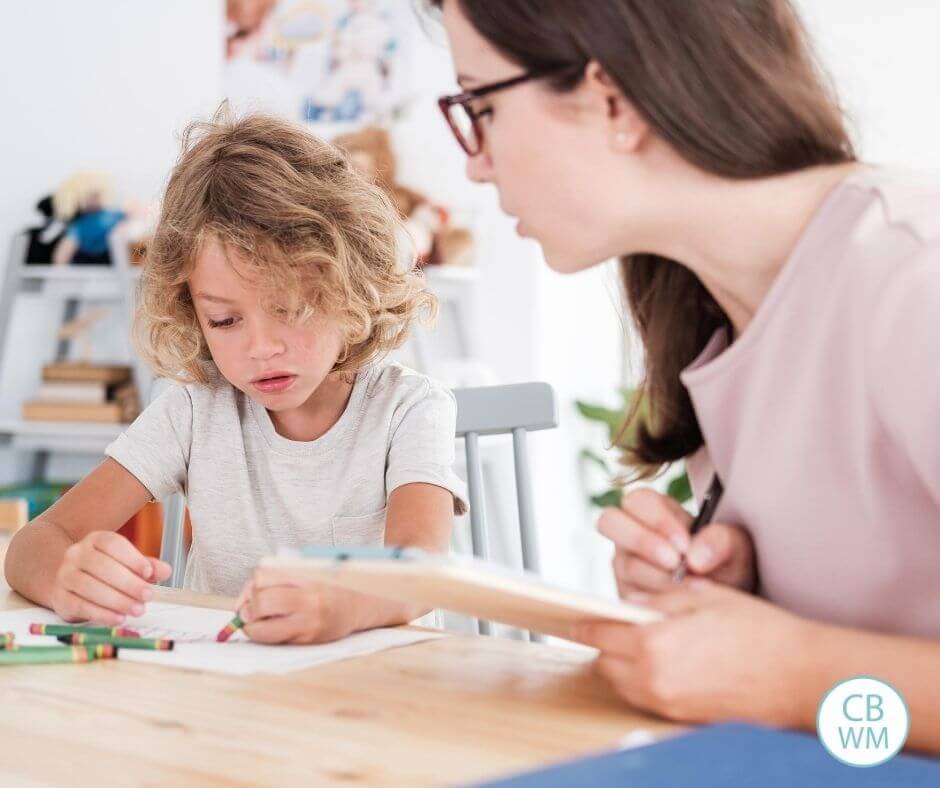 A mom and her autistic child