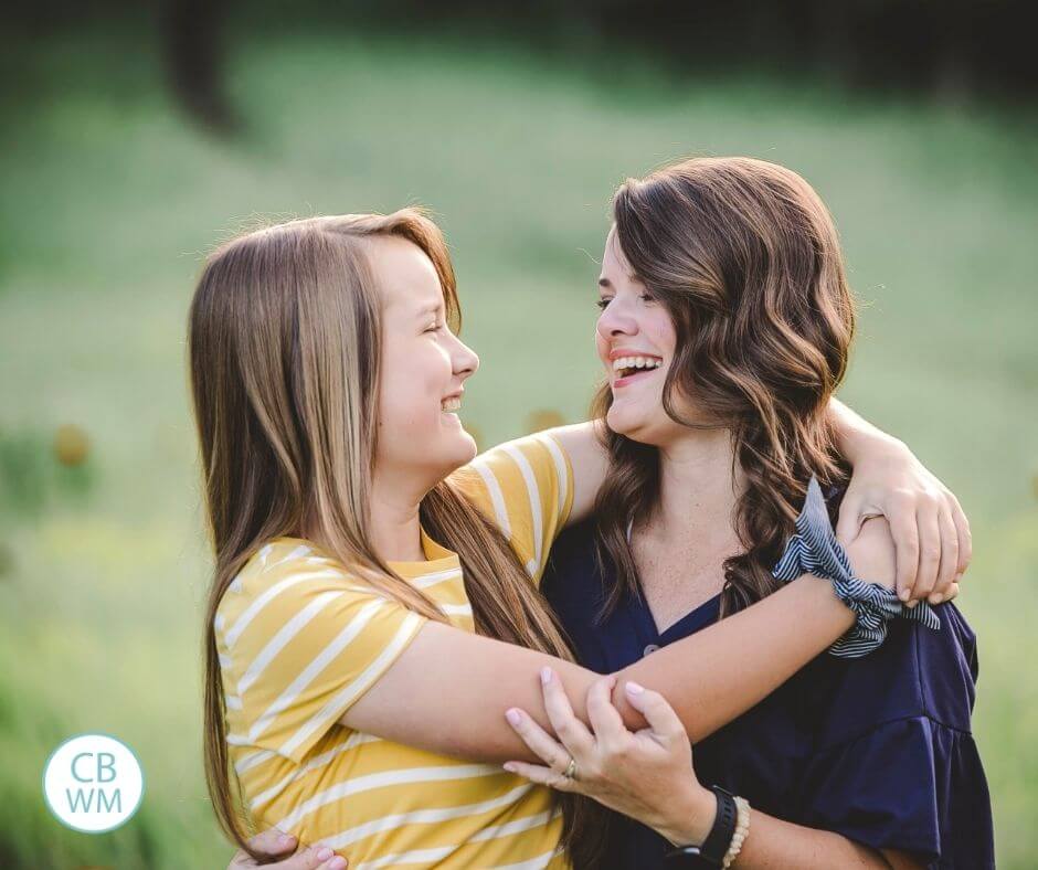 Mom and daughter spending time together