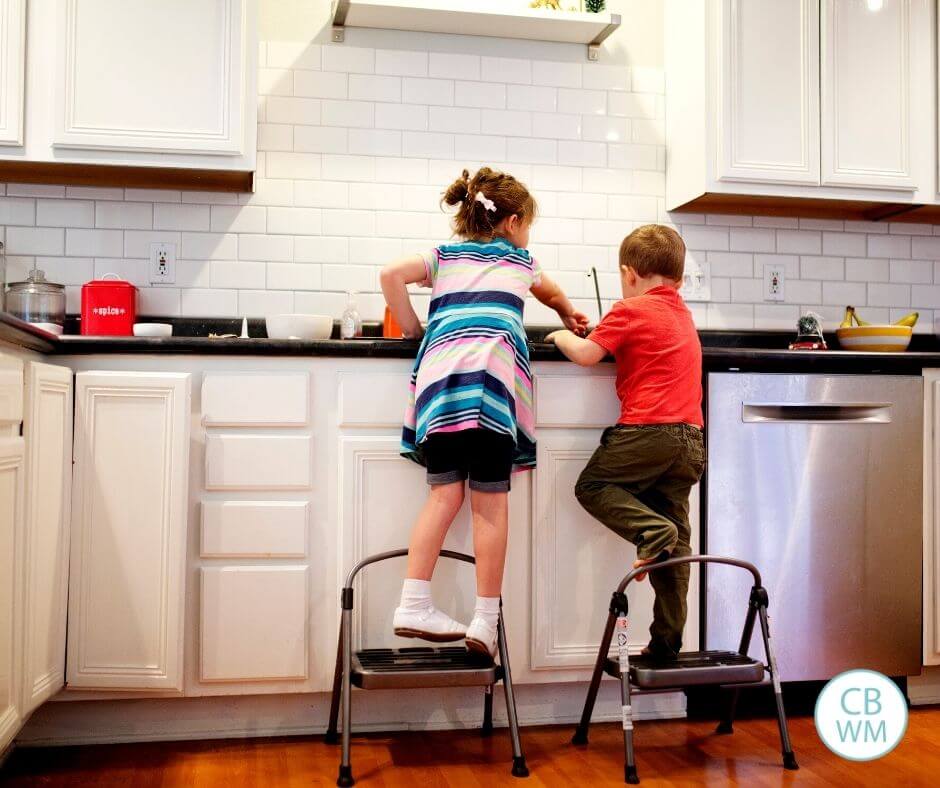 Children doing chores