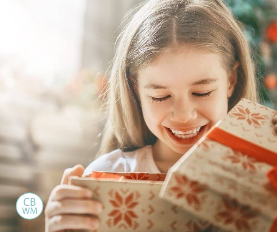 Child receiving a gift