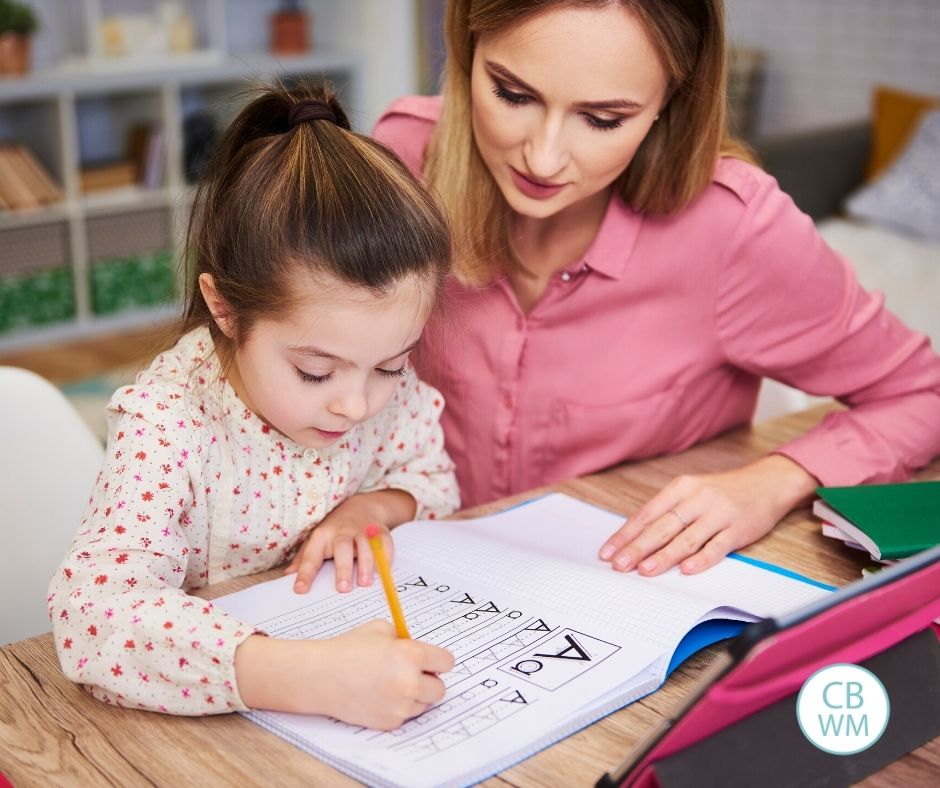 Child learning to write