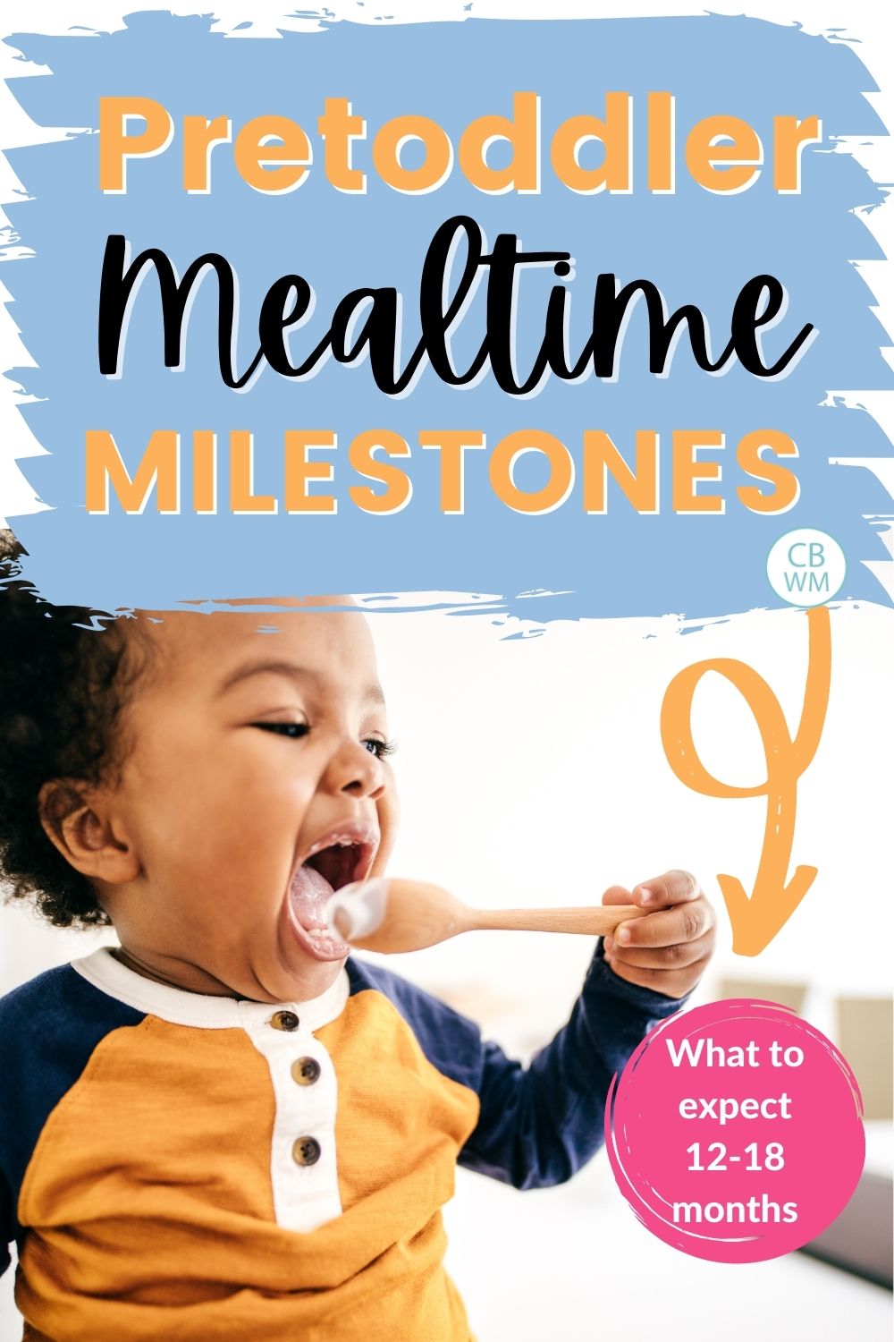 Pretoddler mealtime milestones pinnable image