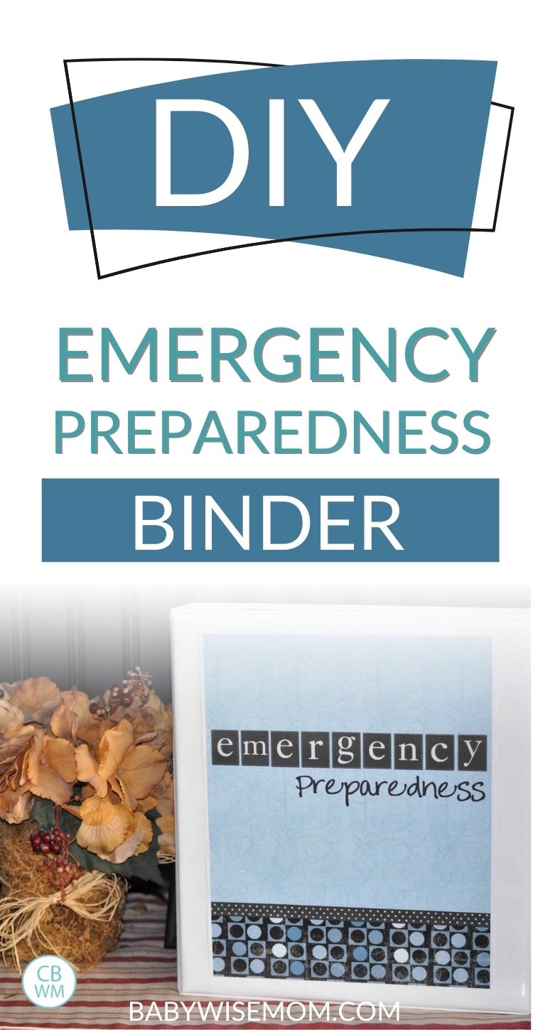 DIY Emergency Prep binder pinnable image