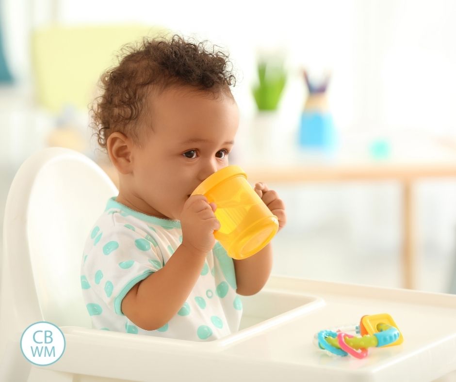 Pretoddler drinking milk from sippy