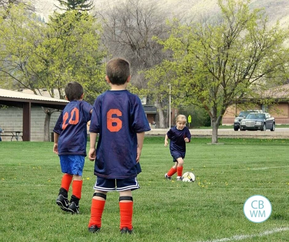 Brayden playing soccer