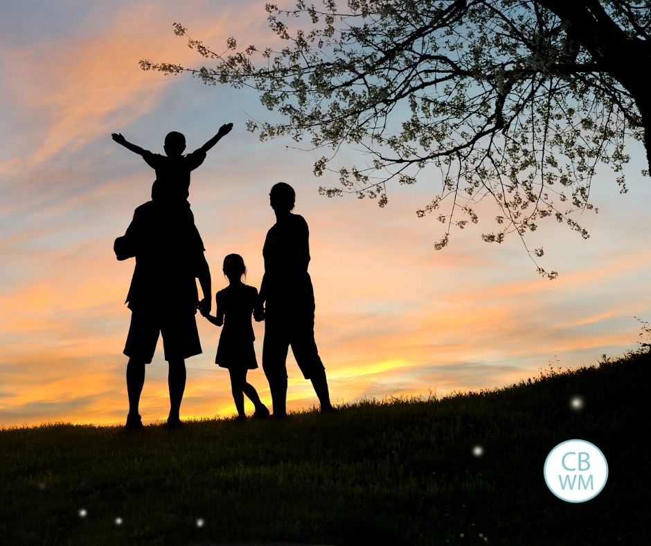 Family happily grouped together