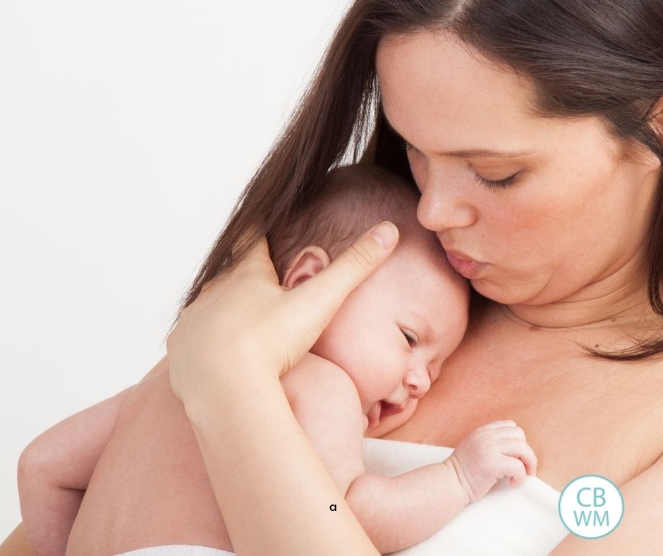 Mom holding baby