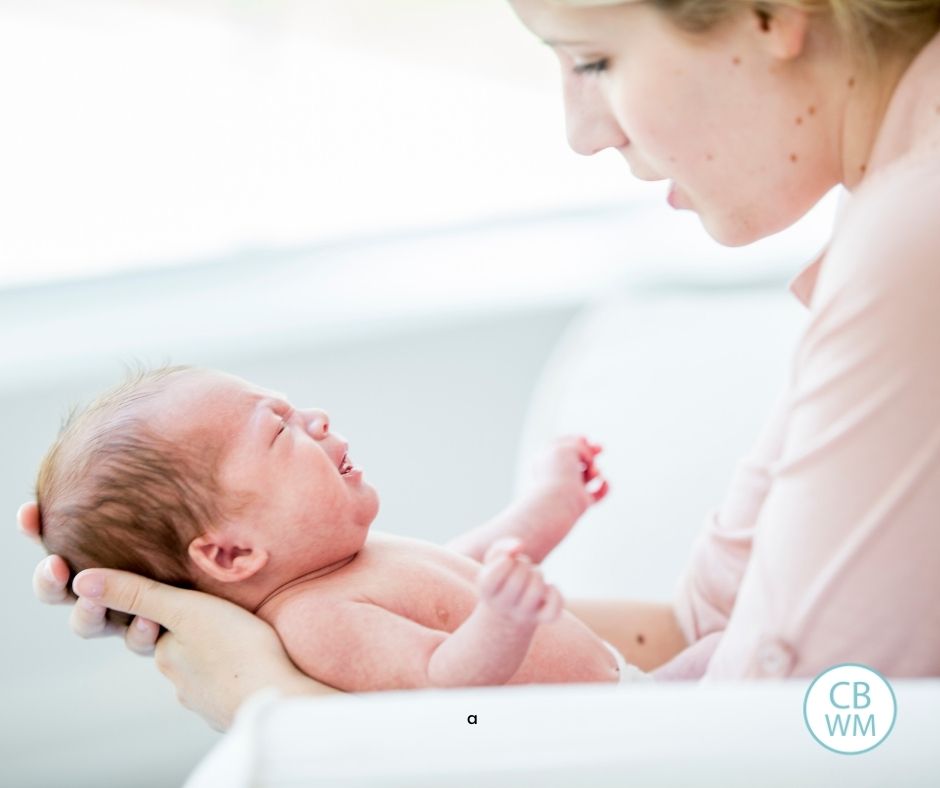 Touchy baby who is fussy in moms arms